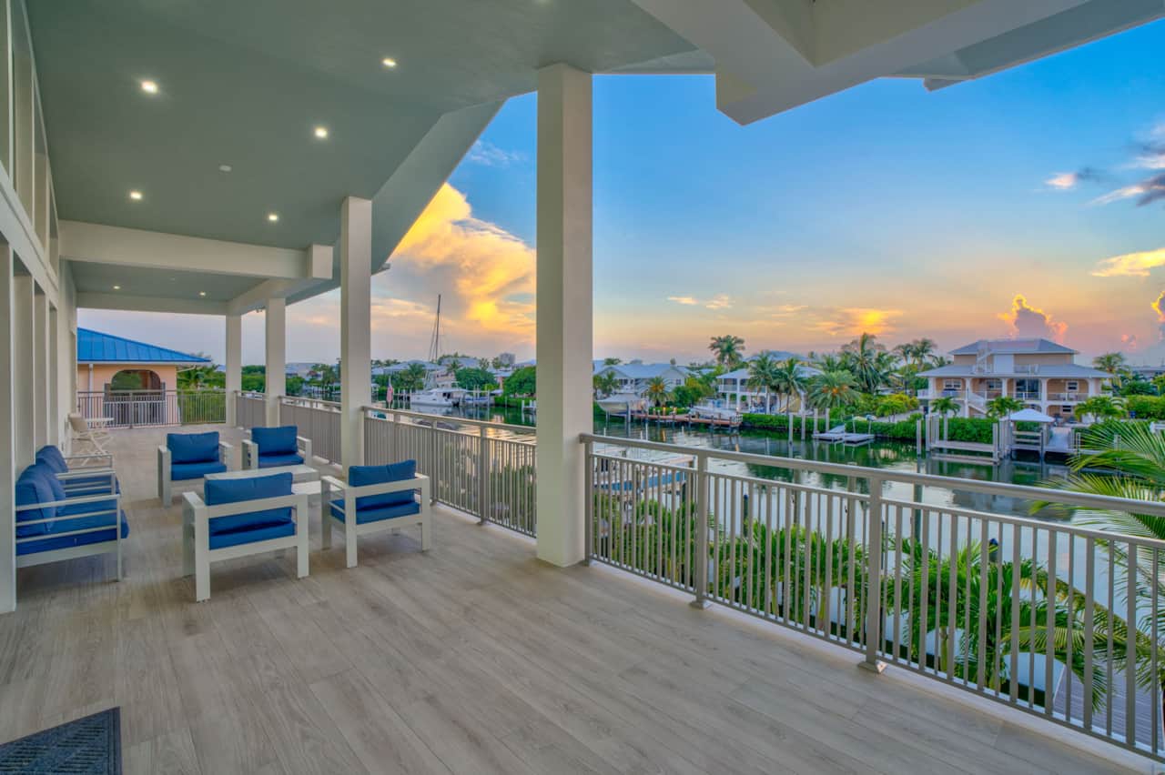 Sunset view of the porch