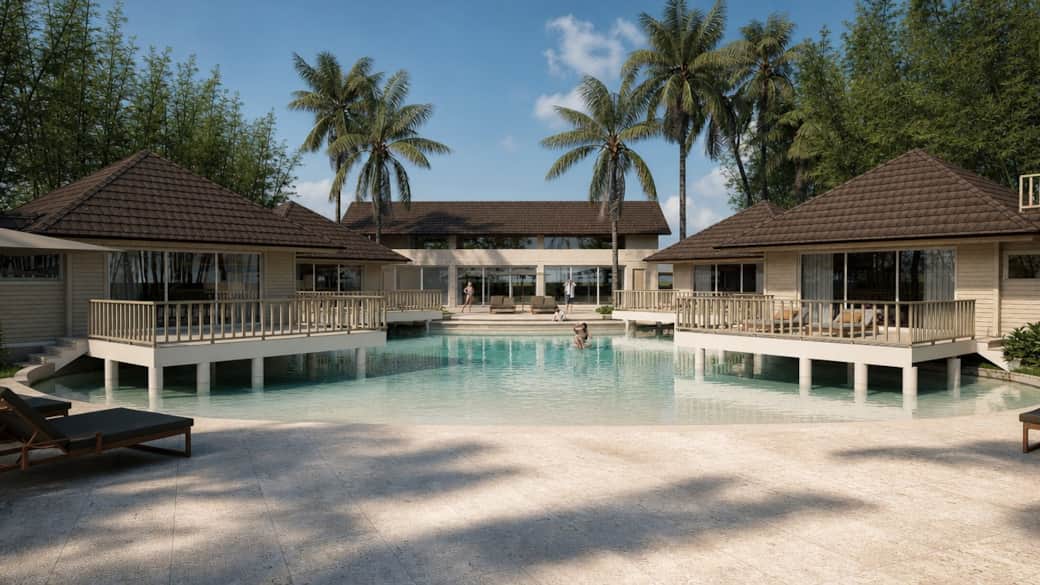 Poolside deck at Miara Oasis villa, Casa de Campo