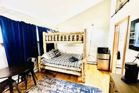 Gorgeous rustic twin over full bunk bed
