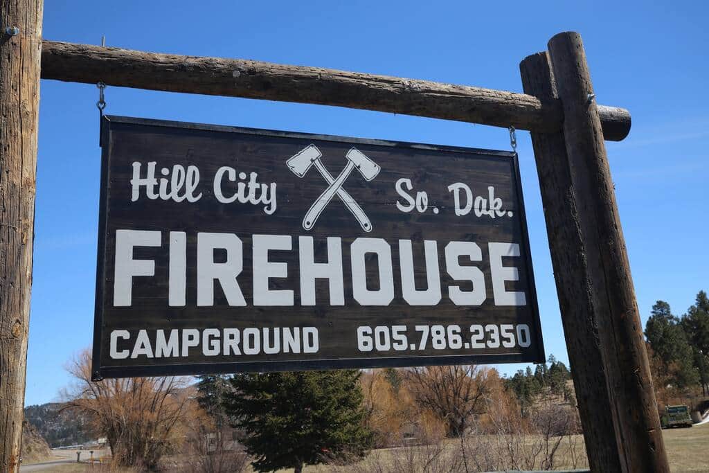 Turn here for access to Firehouse Campground