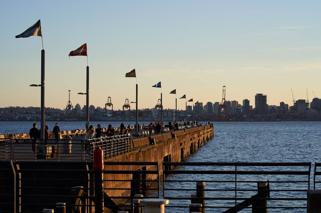 Take a stroll along the pier at Lonsdale Quay at the Golden Hour Take a stroll along the pier at Lonsdale Quay at the Golden Hour
