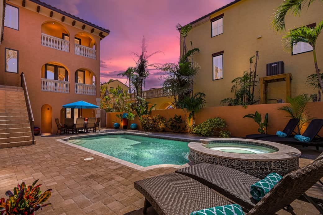 Pool and Patio (twilight)