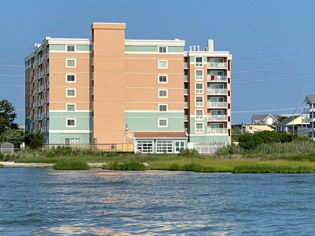 Makai building (rear) as seen from the bay.