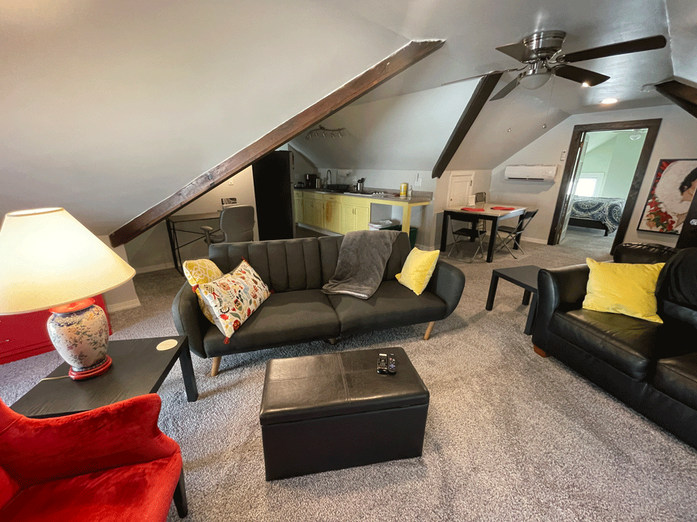 Big open living room with lots of light