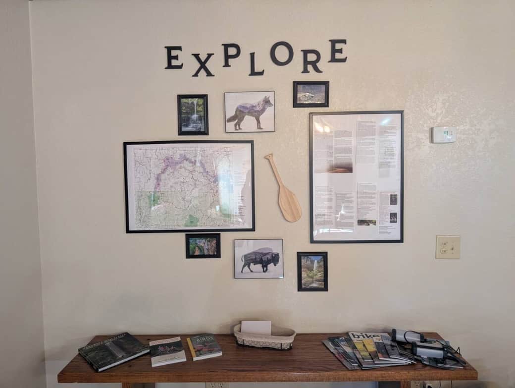 Go Explore. There are several close great hiking spots.  I have a few books Waterfall , Day hiking with kids  and all about birds.  The map of newton county has serveral things to do listed and the red pin marked on the map is you are here. 