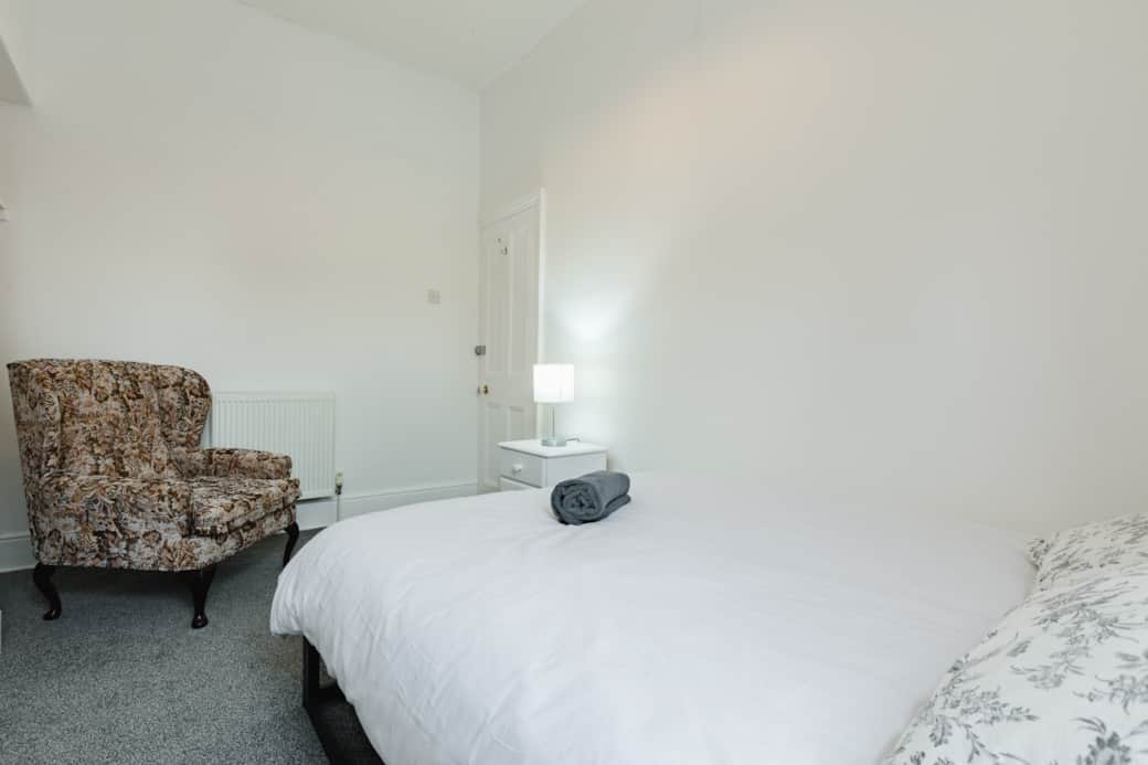 Private bedroom with door lock and key