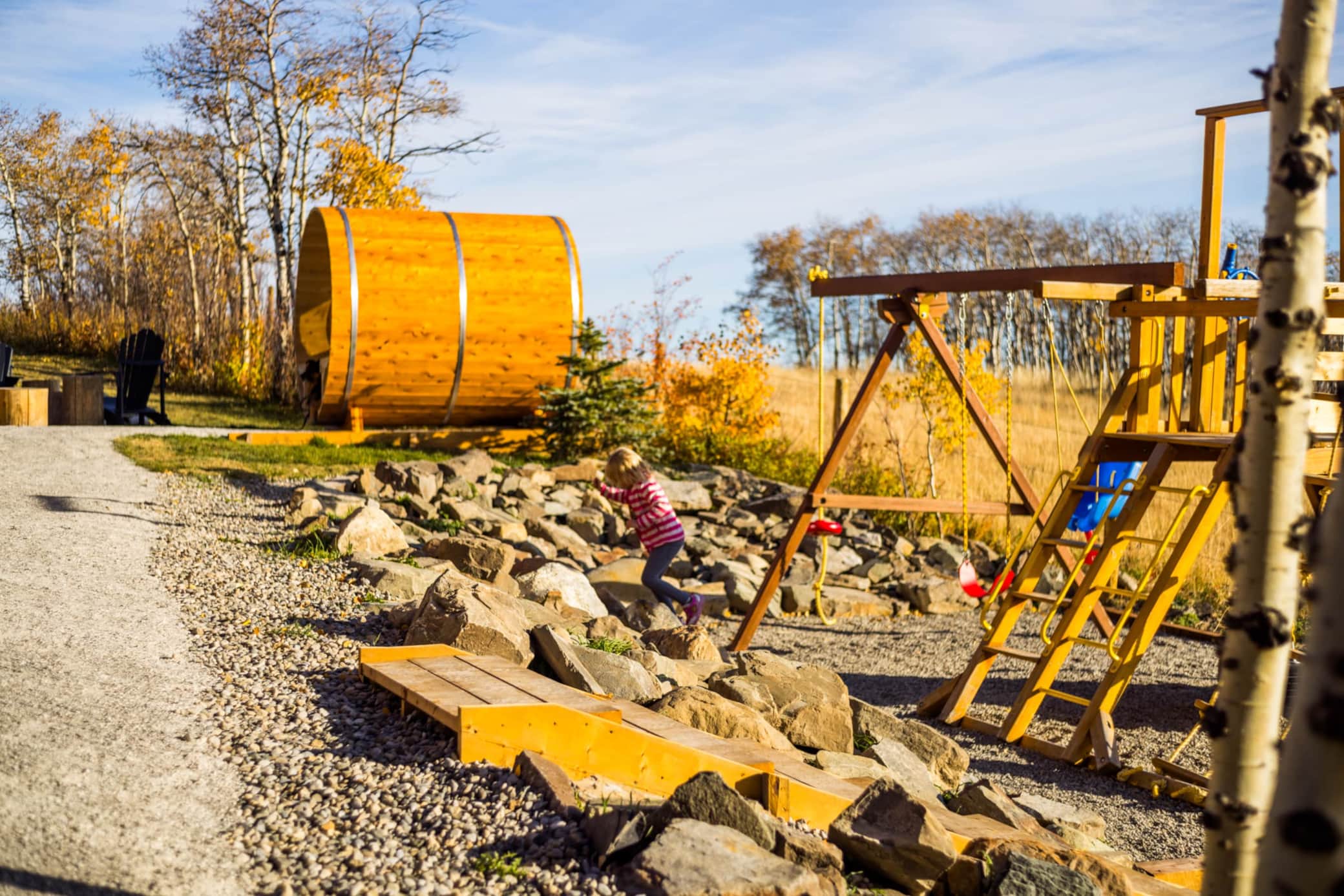 Never leave the house with custom cedar sauna and kids playground.jpg