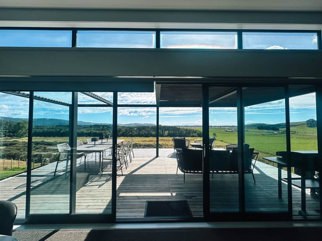 Private desk overlooking the farm. Featuring Little Barrier views and stunning sunrises. 