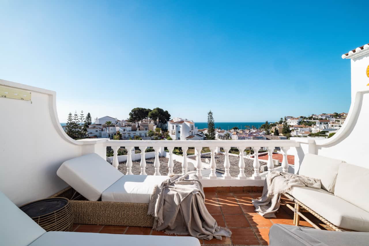 Sunny Terrace with Sea & Mountain Views