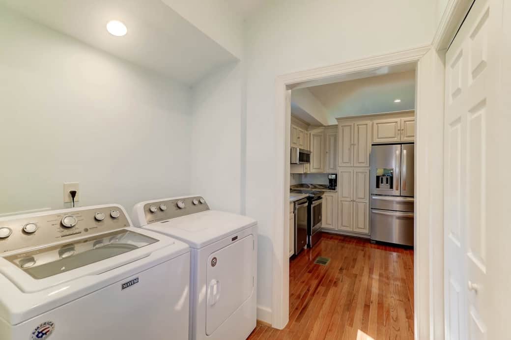 Laundry room and large closet between kitchen and bedroom