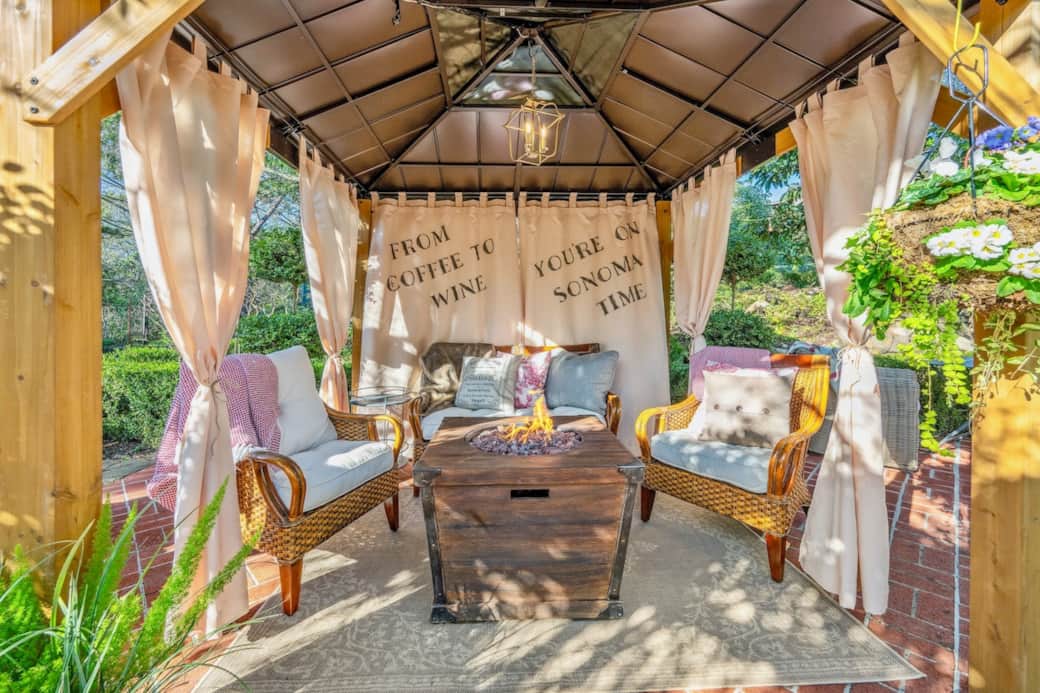 Start and end your day in this beautiful and cozy cabana with fire pit!