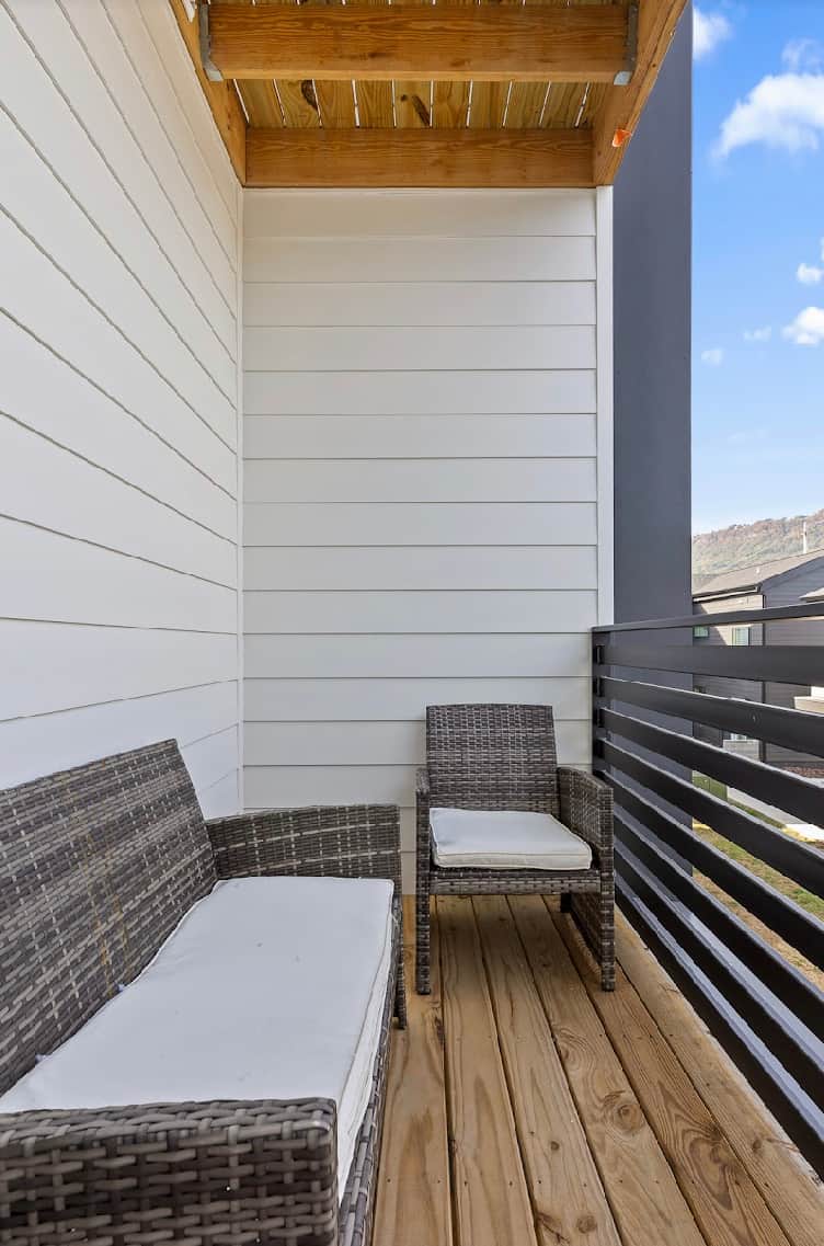 Comfortable patio furniture on the Second Floor Balcony