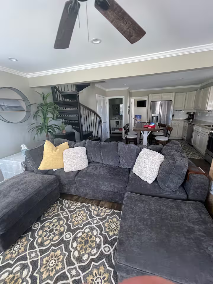 Open-concept living and dining space