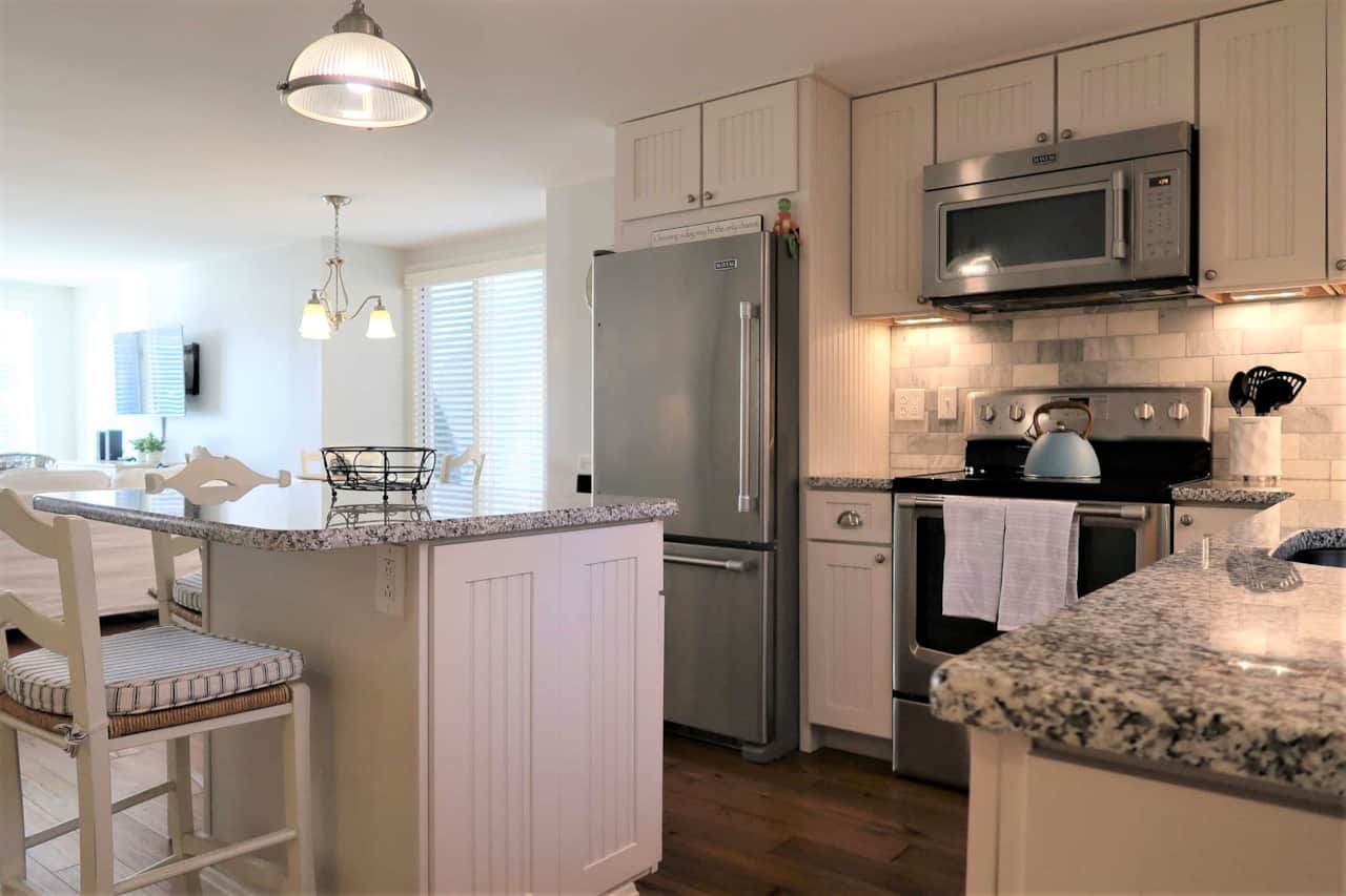 Modern appliances in kitchen