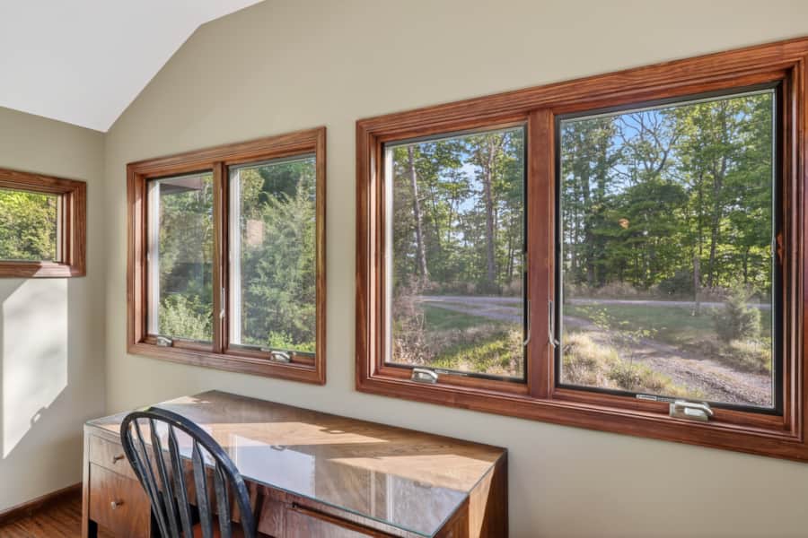 Desk with forest view