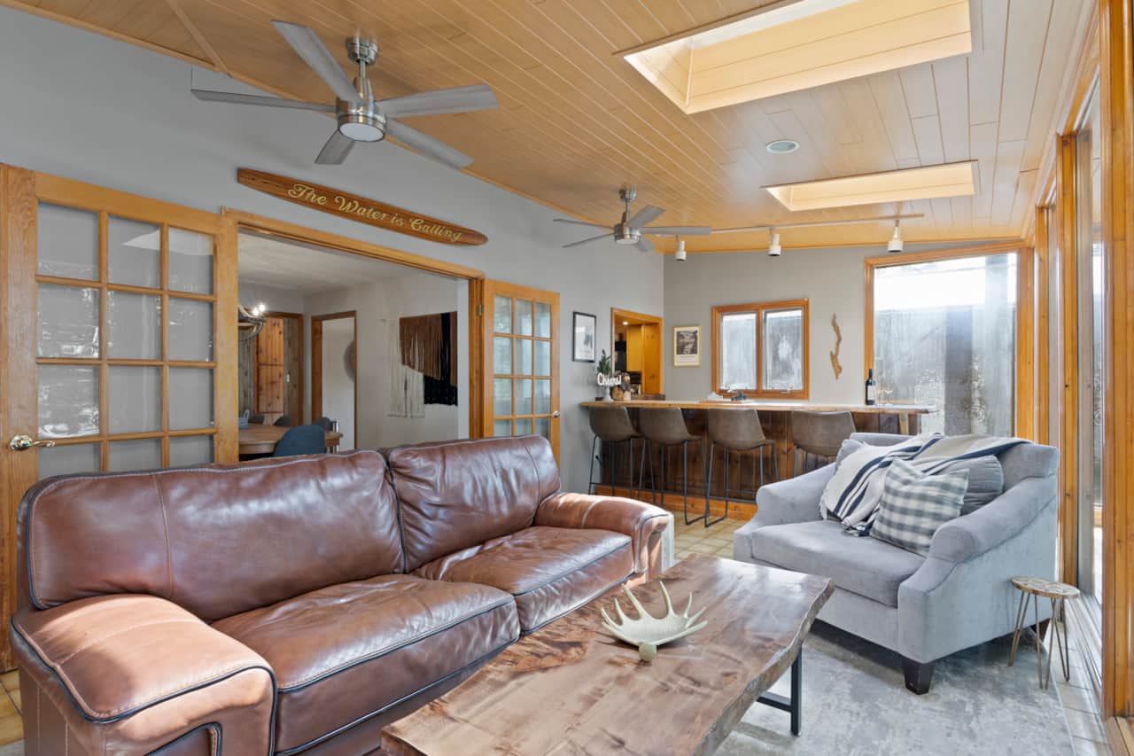 Seating area in sunroom