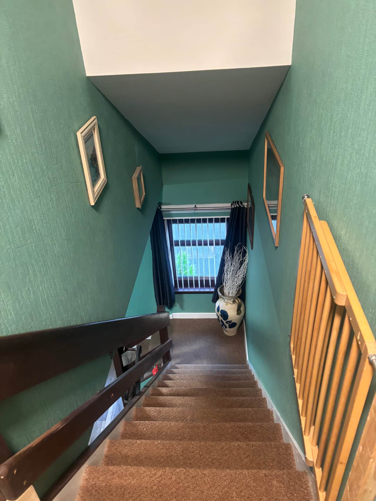 The apartment is upstairs but there is a child/pet safety gate at the top.