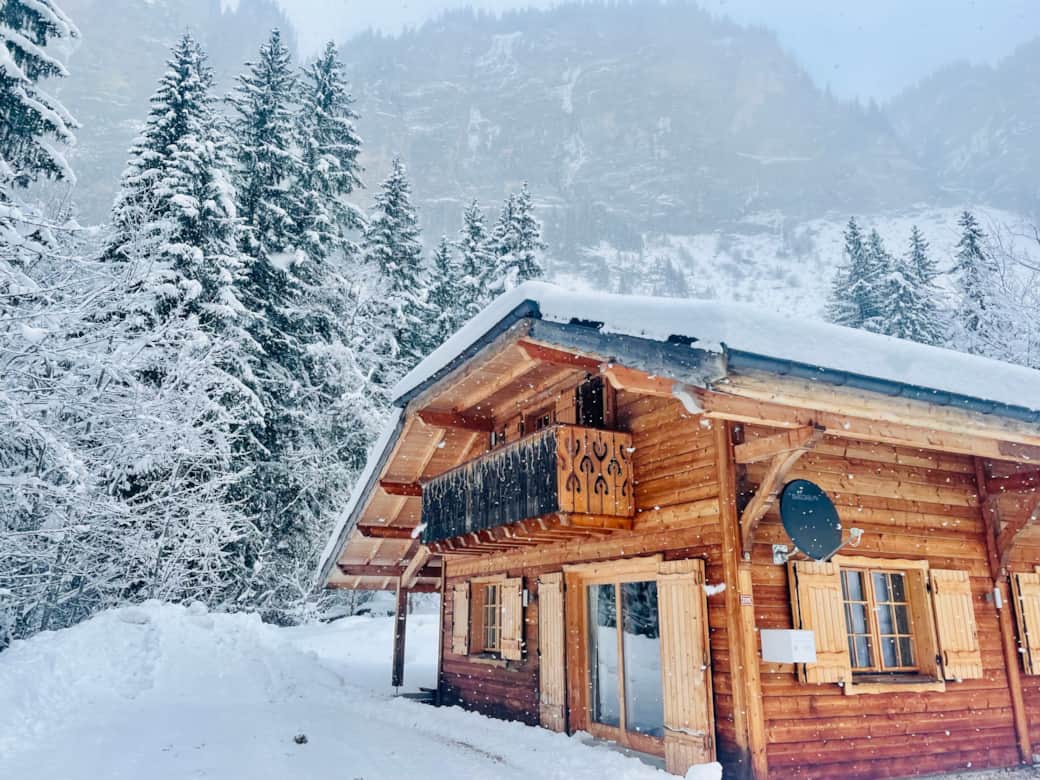 Snowy chalet