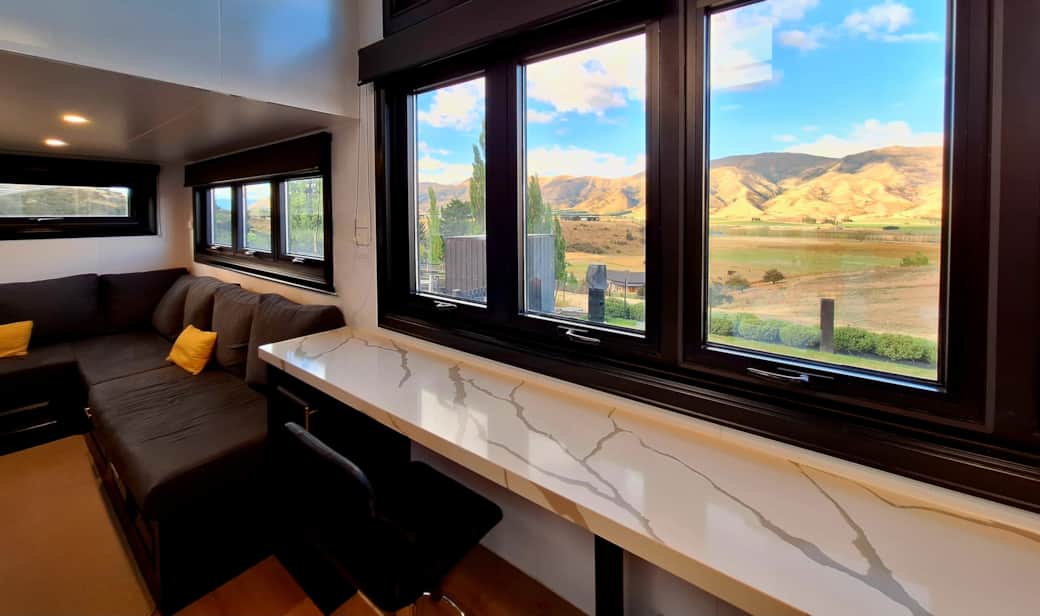 Breathtaking views from the dining/living area