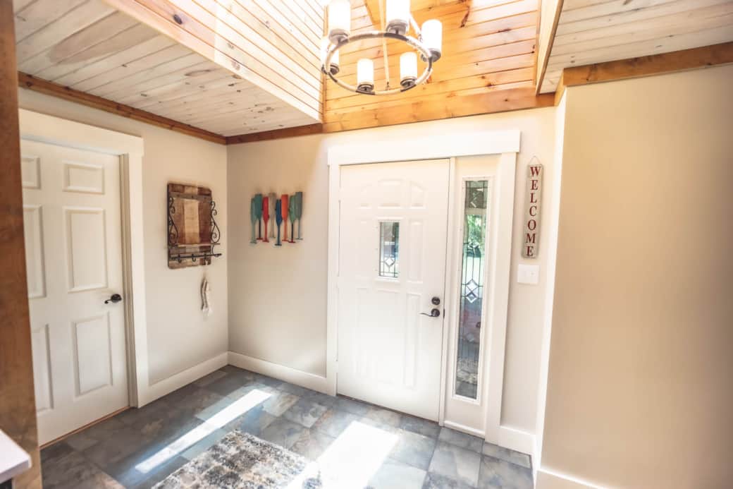 Front entryway envoloped in natural light from skylights Front entryway envoloped in natural light from skylights