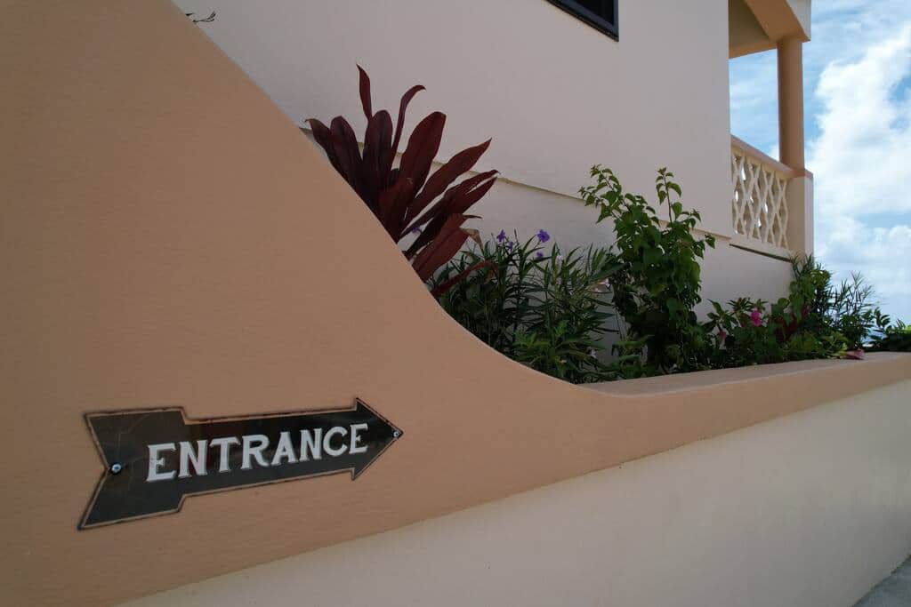 Entrance from guest parking