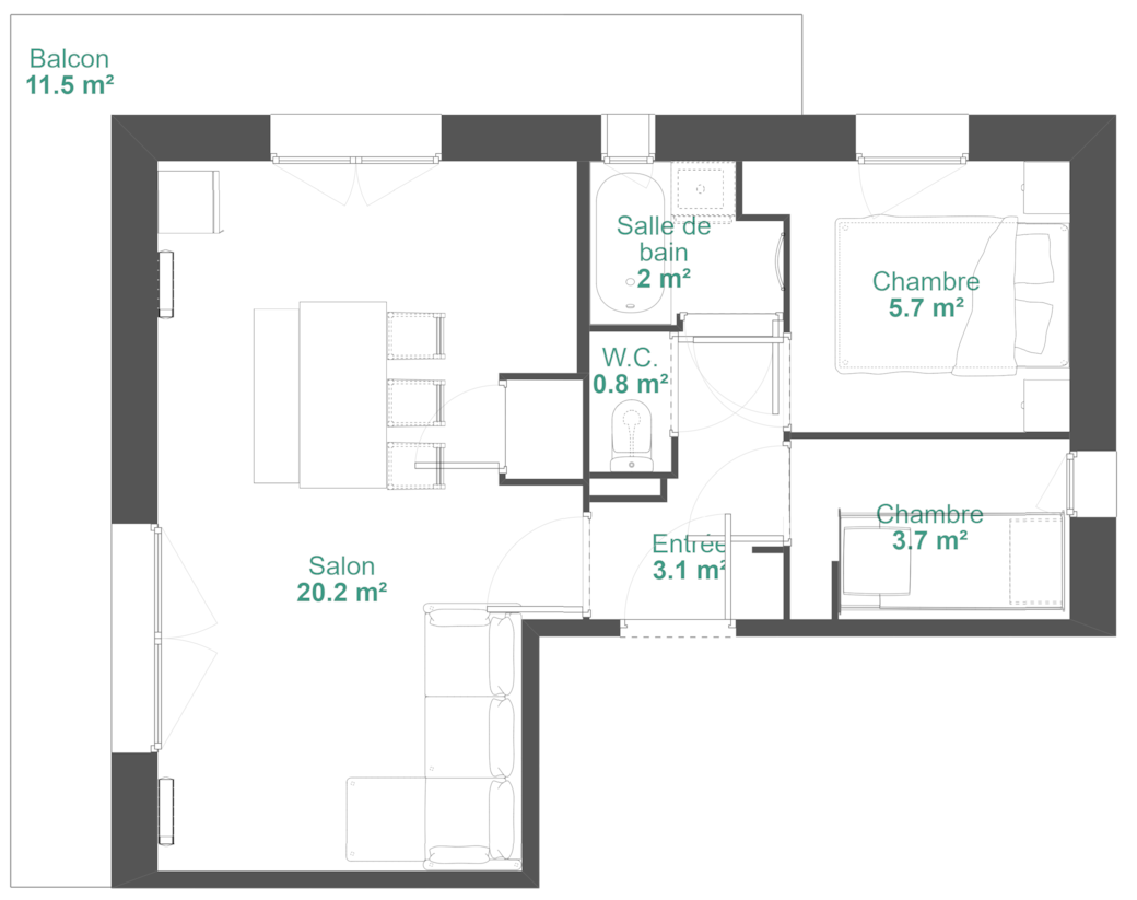 Le plan de l'appartement