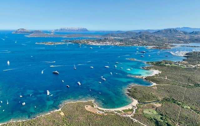 Aerial view of Porto Rotondo bay, Costa Smeralda, Sardinia, by RENTAL12