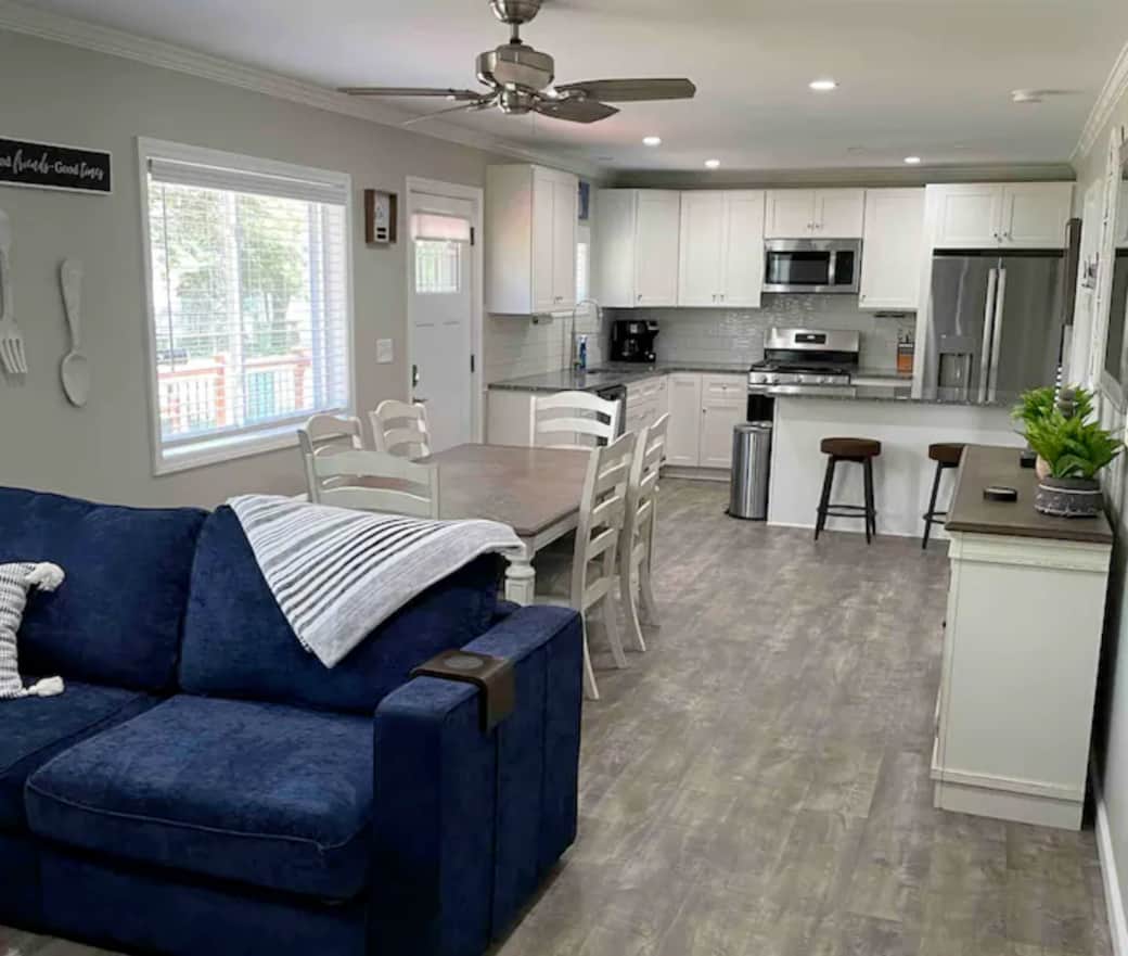 Open-concept living and dining space