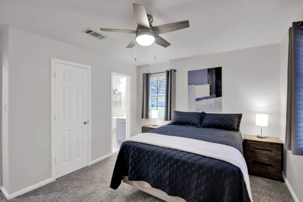 Bedroom with attached bath