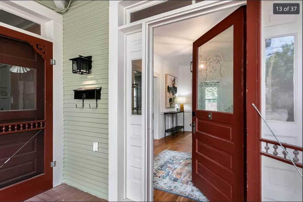 Welcome to your vacation home as you enter the foyer.  Be sure to ring the old-fashioned doorbell!