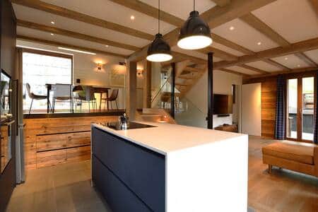 The sleek and modern kitchen with induction hob