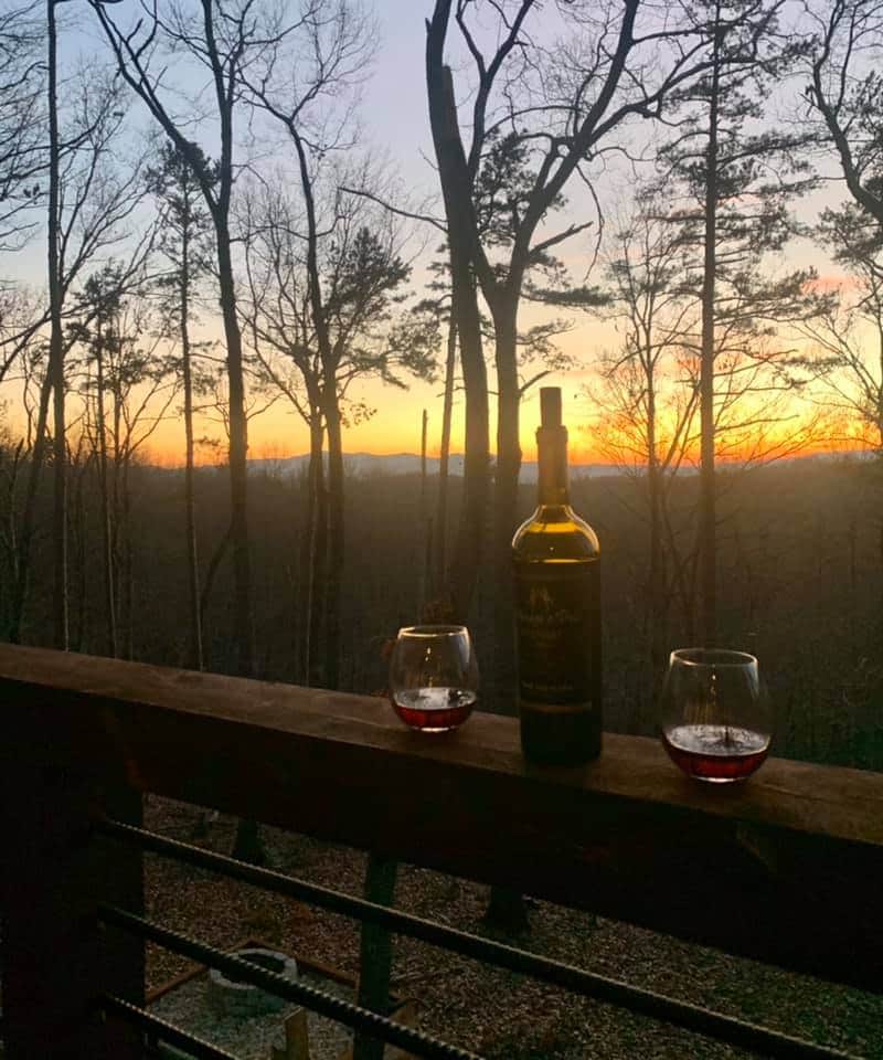 End the day with mountain sunsets from the screened porch.