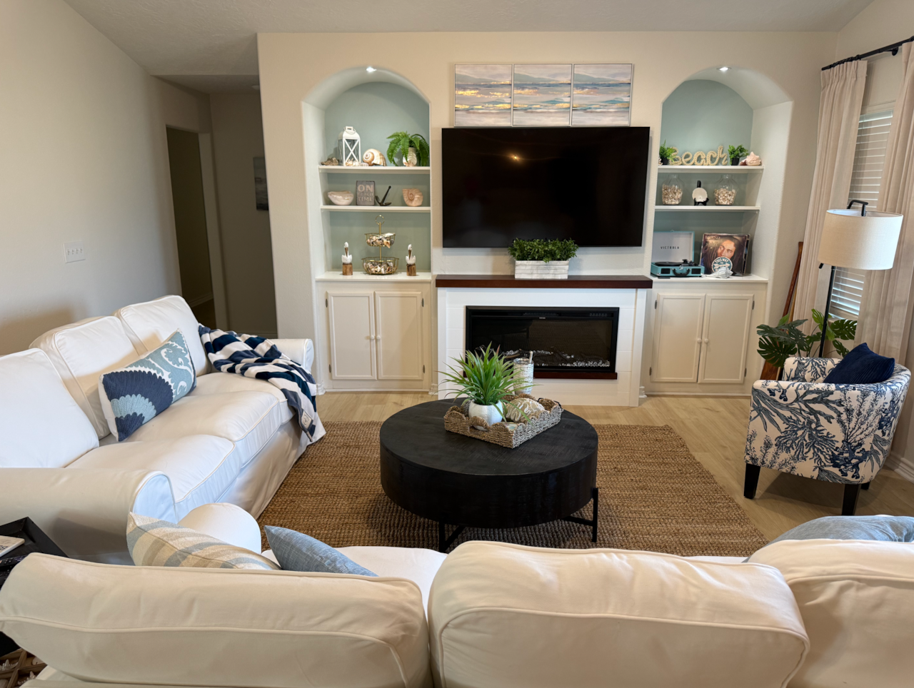 LIving Room with Electric Fire Place