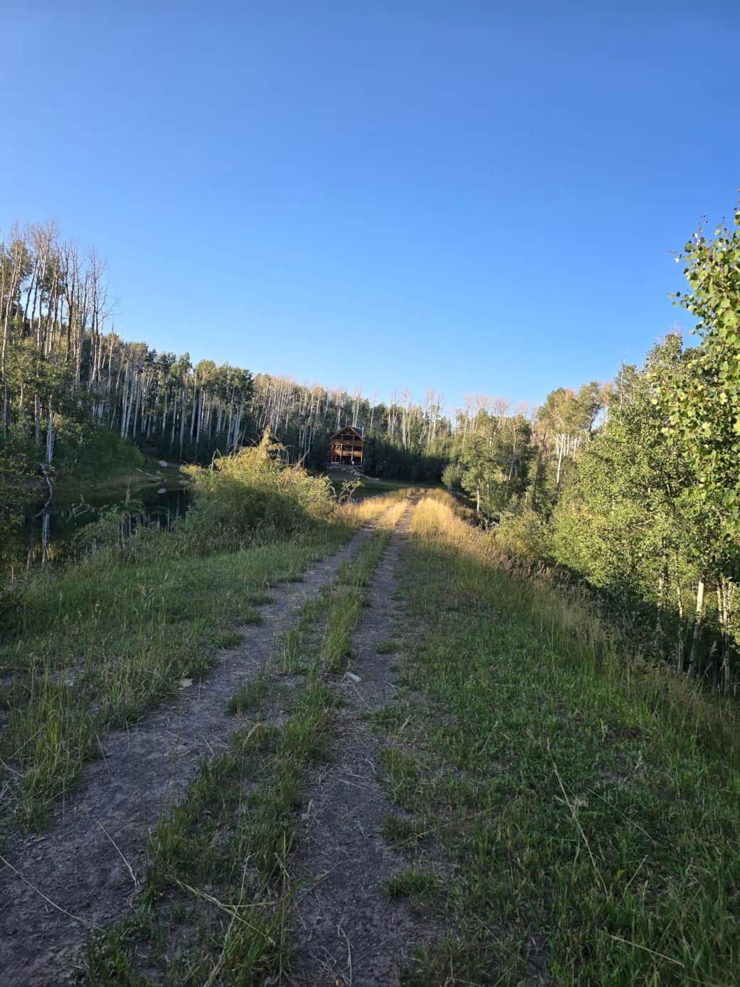 Four wheeler trail across dam to Lodge