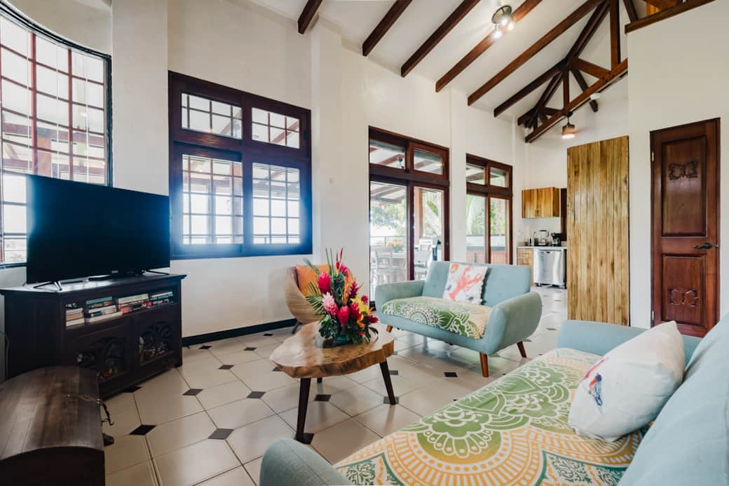 Relax in the living room with cable TV on a flat-screen Relax in the living room with cable TV on a flat-screen