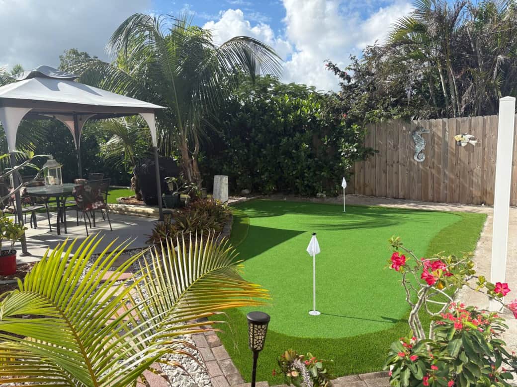 Newly installed putting green. 
