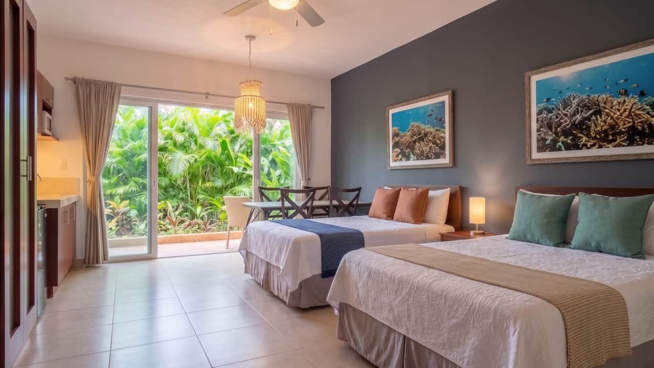 Maia Breeze Bedroom and Living Space with Luxury Queen Sized Beds