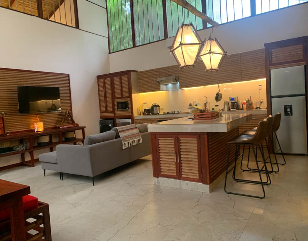 uva blue villas puerto viejo pool house luxury living room island