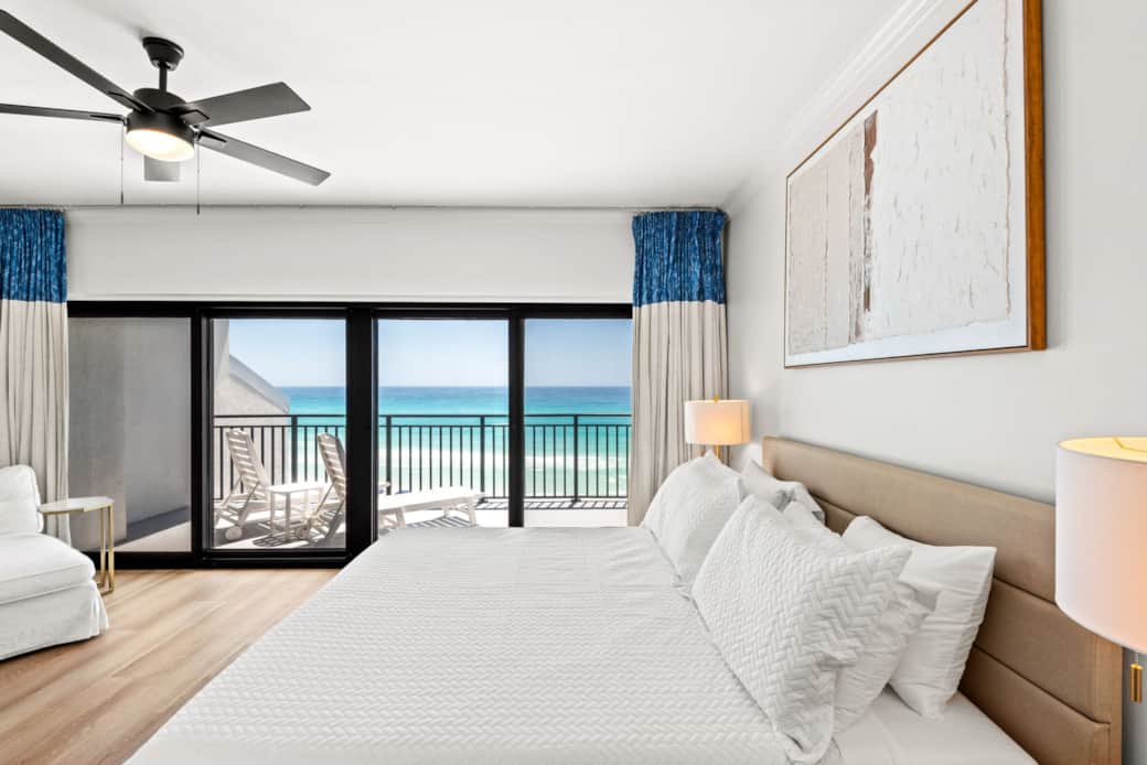 Gulf front master bedroom with balcony