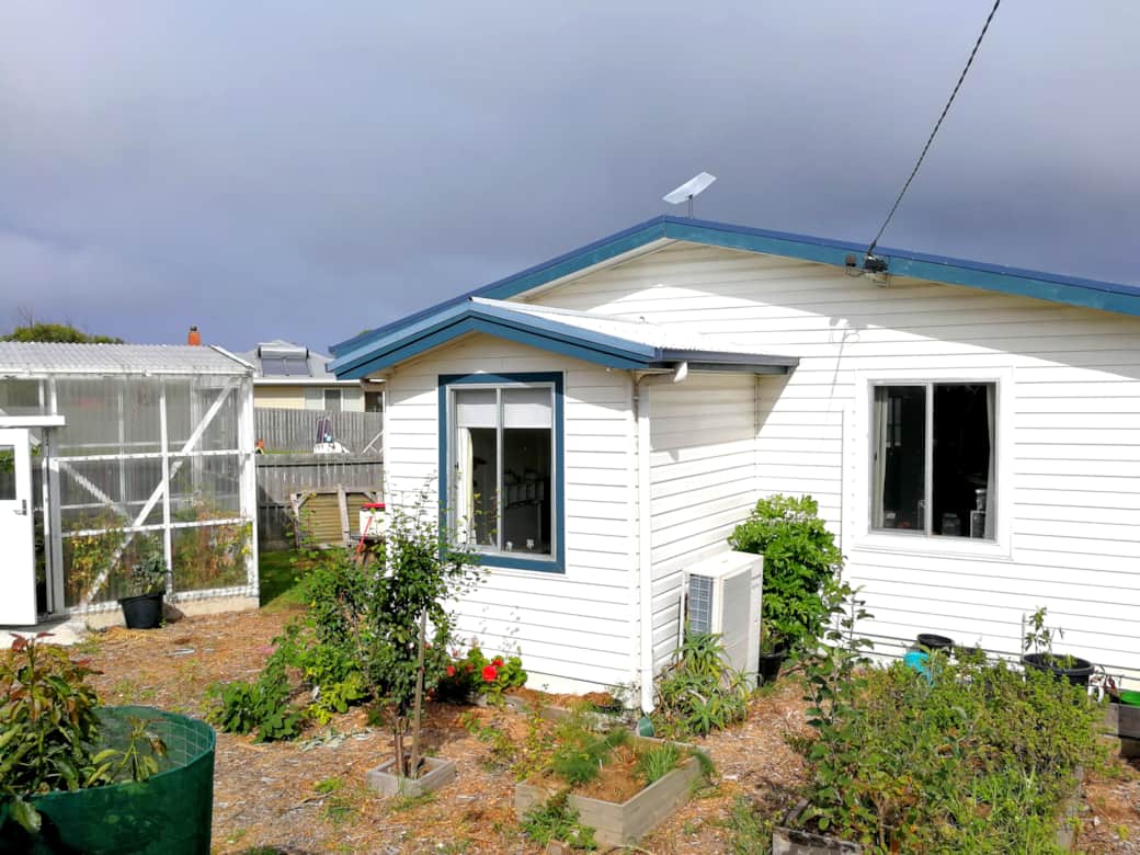 Garden and greenhouse.