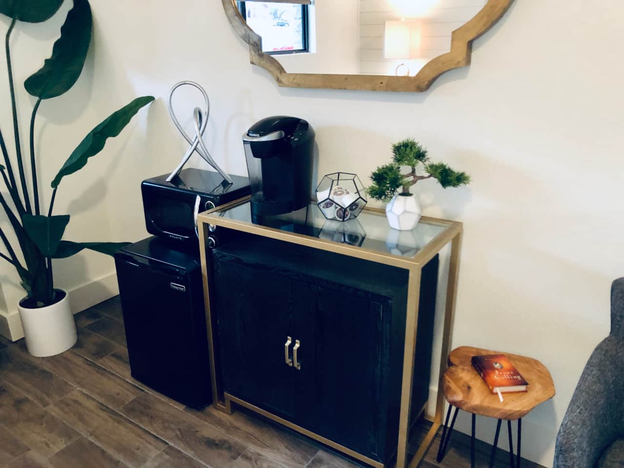 Coffee-make and mini refrigerator
