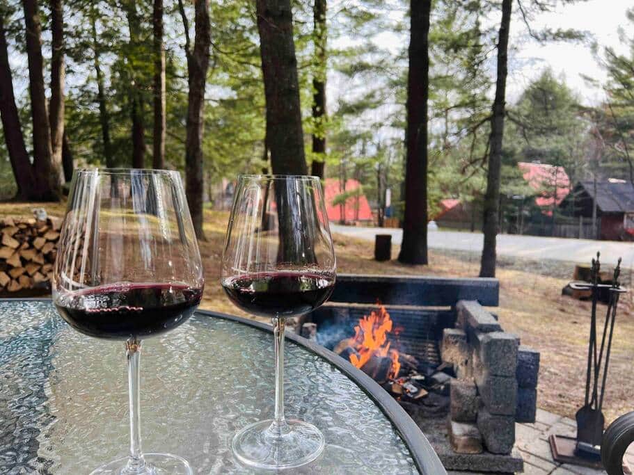 Outside space available with fire place