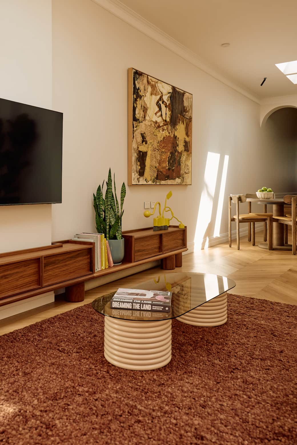 TV, Books, Coffee Table, Lounge Room - Flora Suite