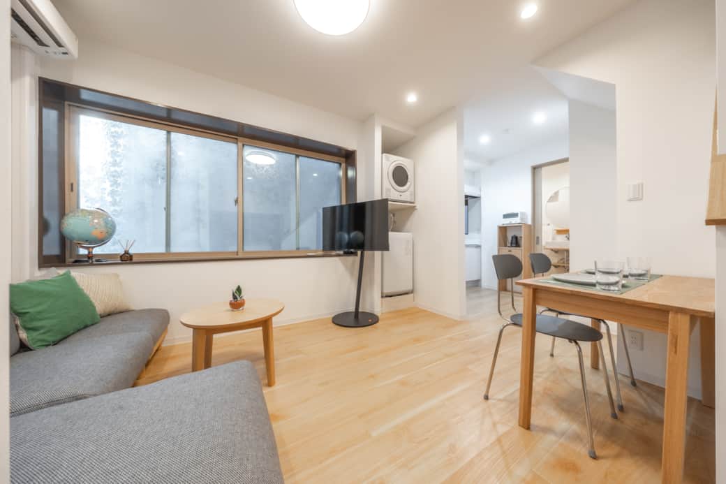 Enjoy the ease of a fully equipped home with entertainment, laundry, and a kitchen for light meals