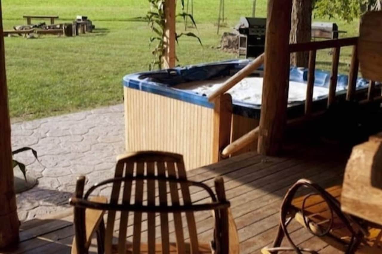 We love sitting n the rocking chairs on the back porch!