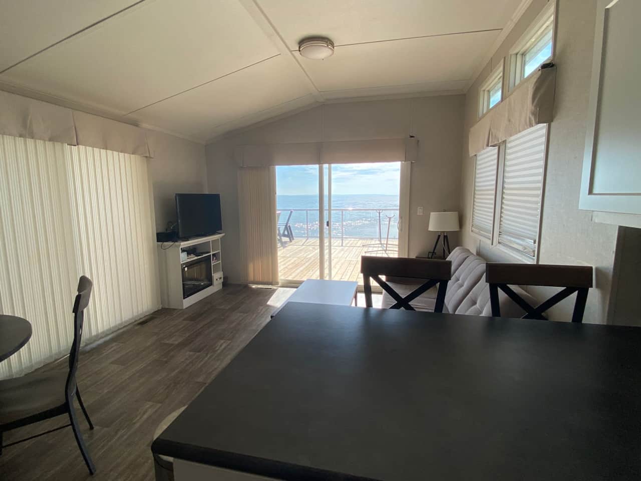 Living area with lake view