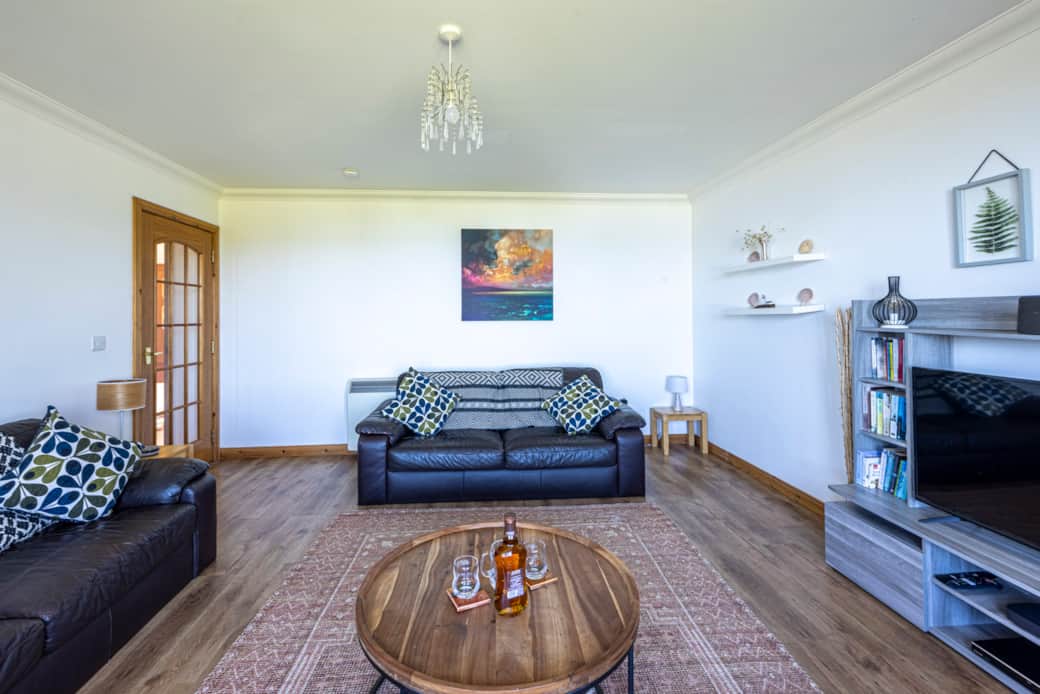 Living room with great view over Small Isles Bay