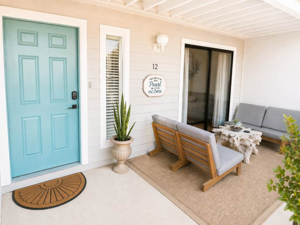 Experience true coastal living at The Pearl of the Sea, as you relax on one of four private patios and balconies, each offering its own inviting space to unwind. Experience true coastal living at The Pearl of the Sea, as you relax on one of four private patios and balconies, each offering its own inviting space to unwind.