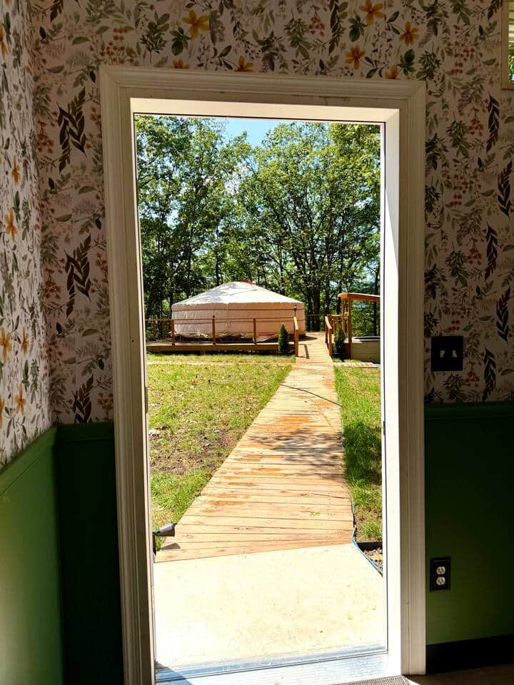 Wooden walkway to the bathroom 1