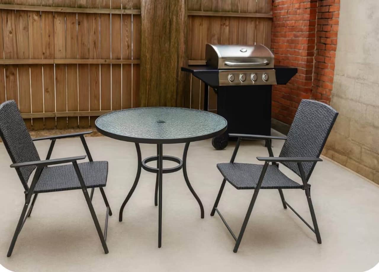 private backyard with barbecue place